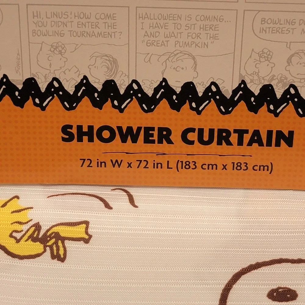 Peanuts Woodstock Fall Shower Curtain 72x72 Autumn Leaves Snoopy Bathroom Decor